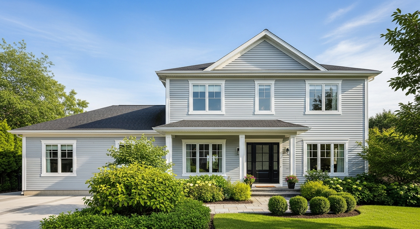 Aluminum siding on a home