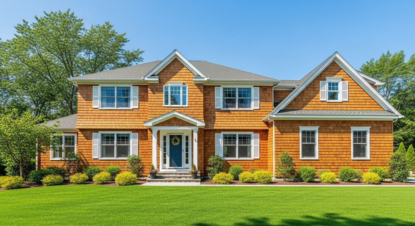 Wood siding on a home