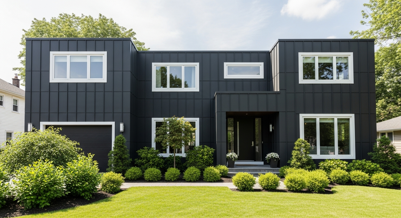 Steel siding on a home